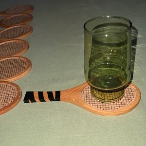 Super cool & very unique Tennis drinks coasters.  7 coasters.